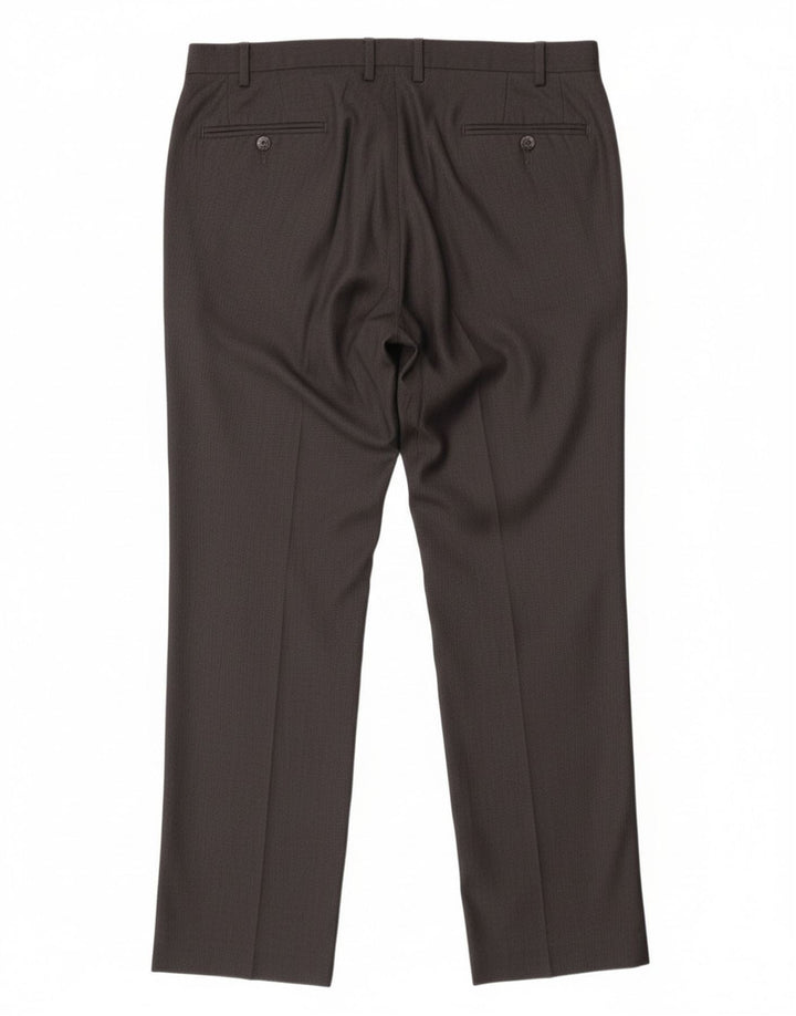 Calvin Klein Herre lige jakkesætsbukser W36 L32 Grå polyester