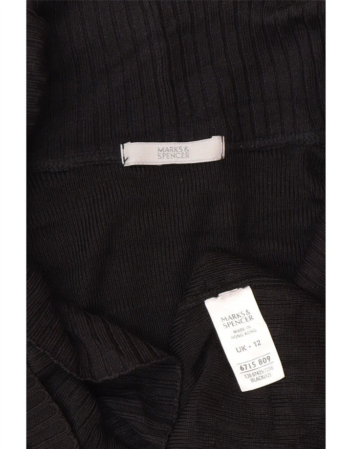 Marks & Spencer Dame Cardigan Sweater UK 12 Medium Sort Akryl