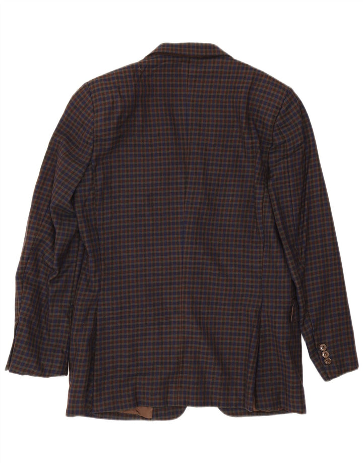 Aquascutum Mens 2 Button Blazer Jacket UK 38 Medium Multicoloured Gingham