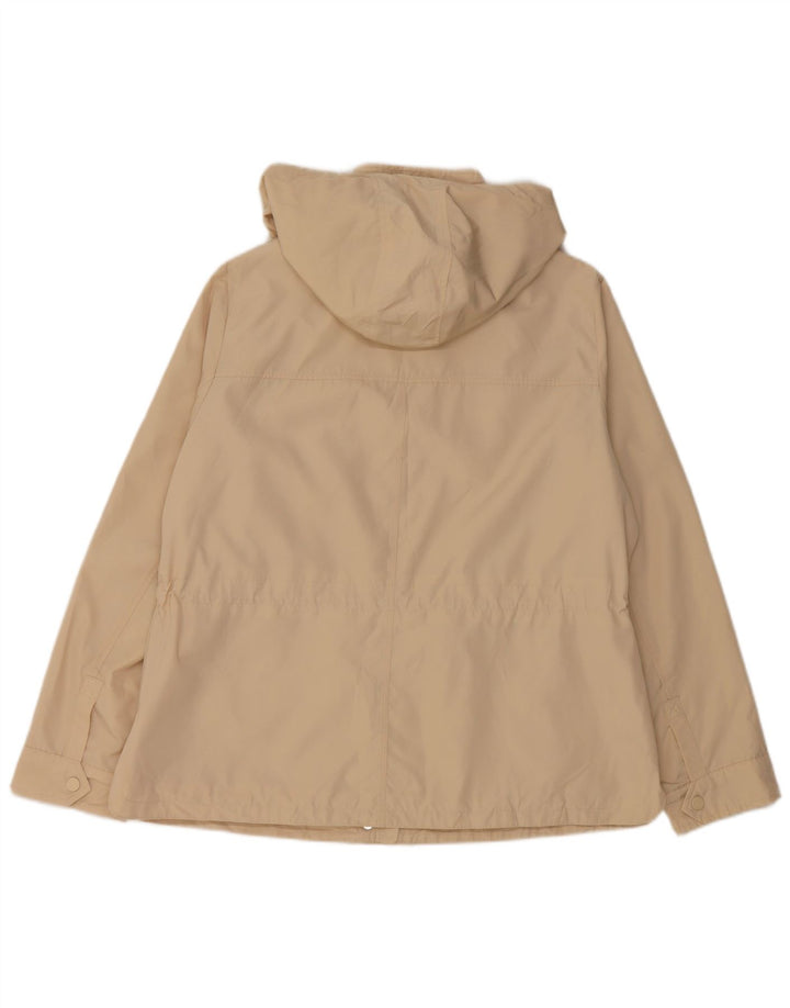 Marks & Spencer Chaqueta impermeable con capucha para mujer UK 46 Large Beige Poliéster