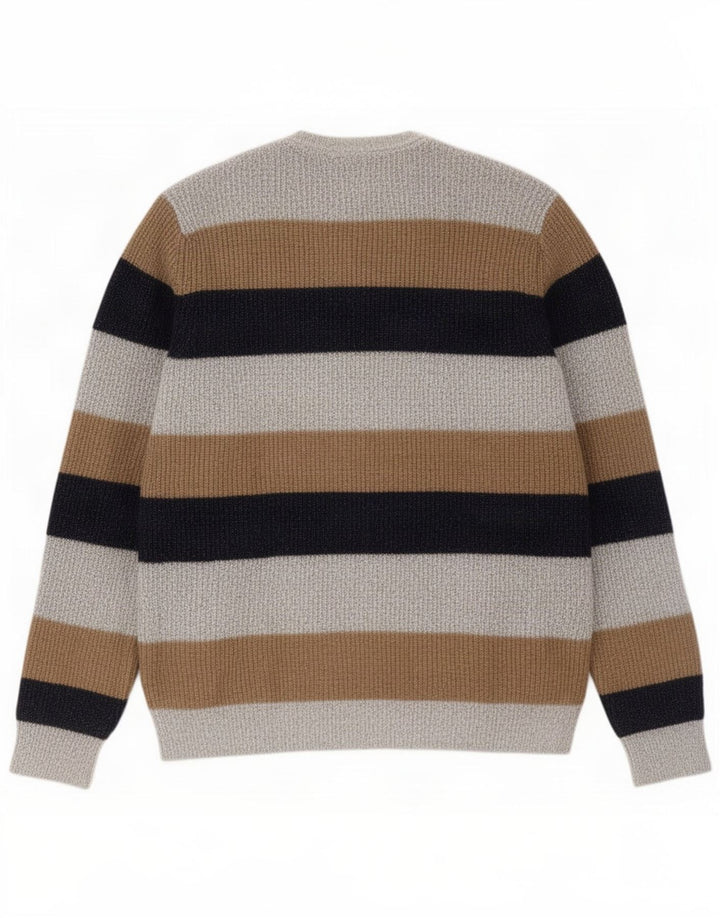 Marks & Spencer Pull à col rond pour homme Gris Large Colorblock