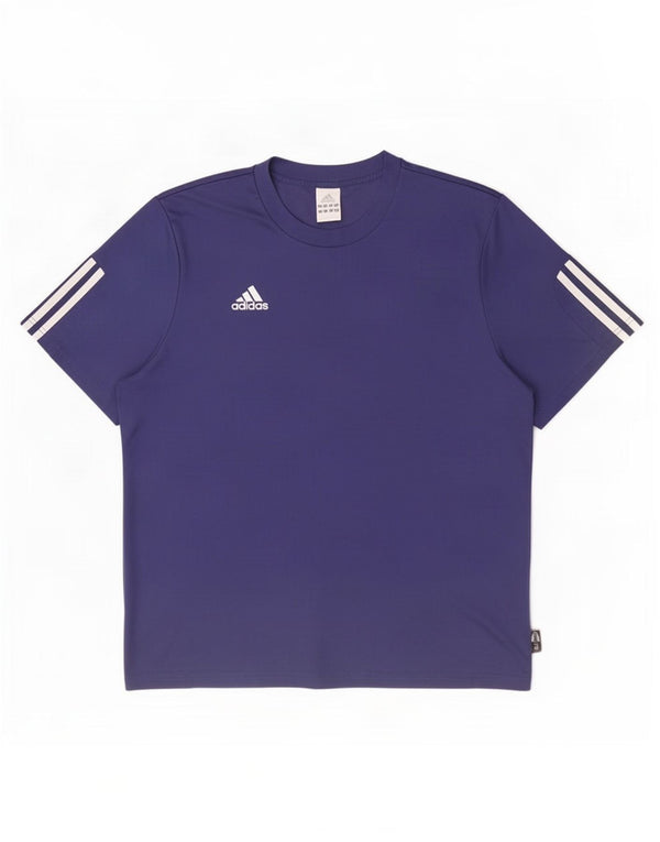 Adidas Mens Climalite T-Shirt Top Large Navy Blue Polyester