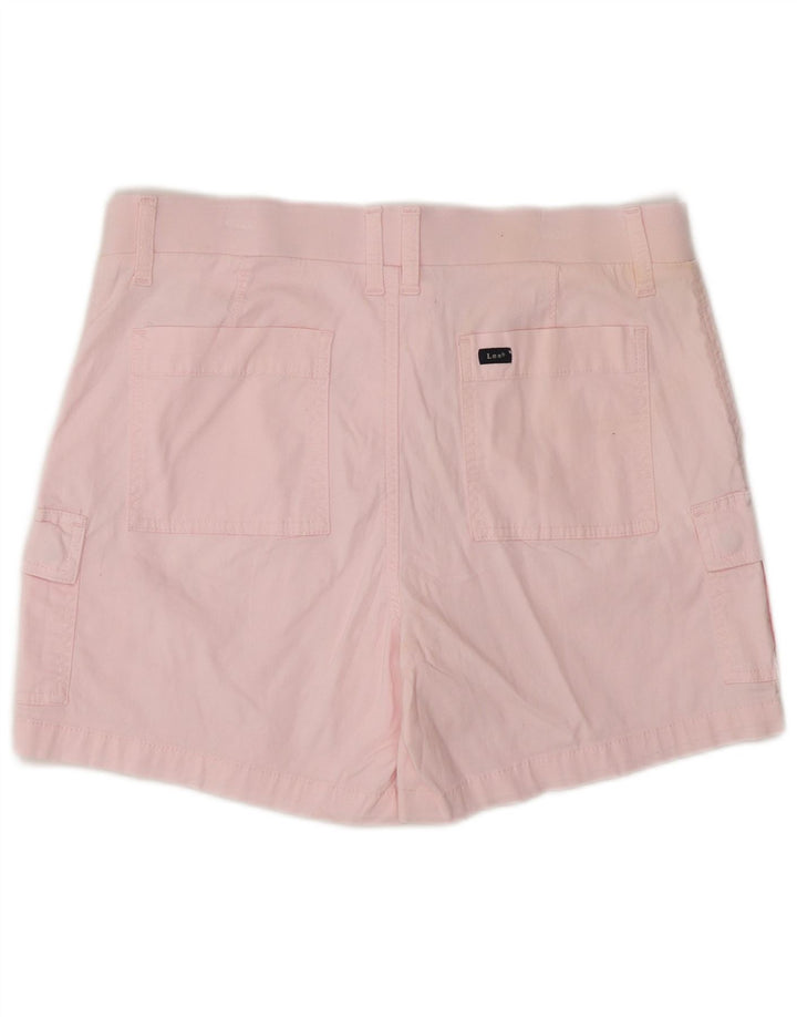 LEE Womens Regular Fit Cargo Shorts US 12 Large W34 Pink Cotton