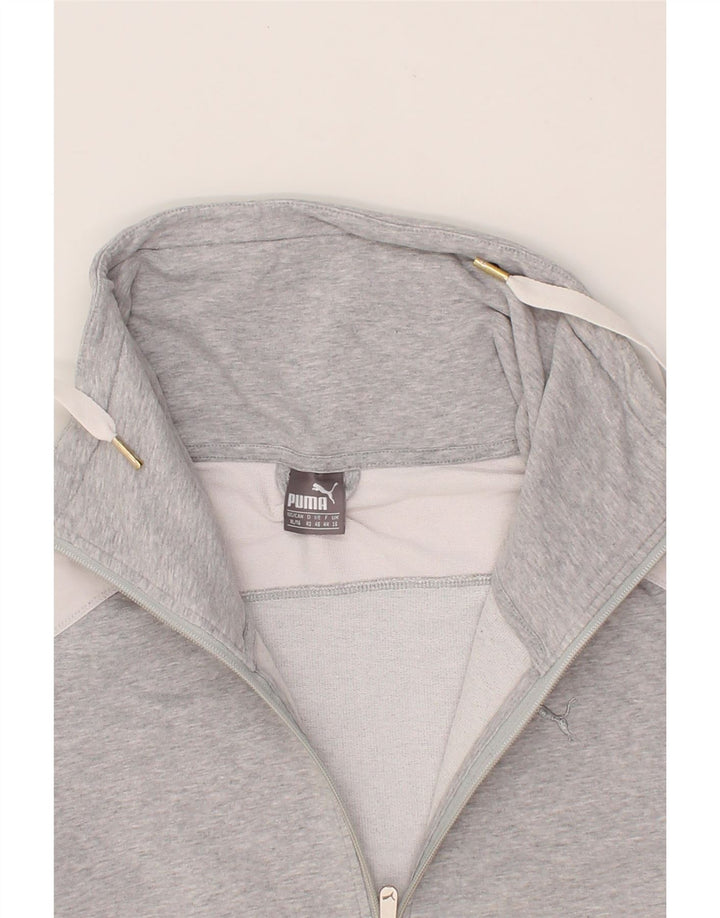 PUMA Womens Tracksuit Top Jacket UK 16 Large  Grey Colourblock Cotton Vintage Puma and Second-Hand Puma from Messina Hembry 