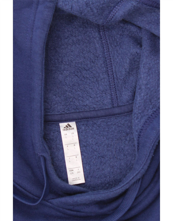 ADIDAS Mens Hoodie Jumper Large Blue Cotton Vintage Adidas and Second-Hand Adidas from Messina Hembry 
