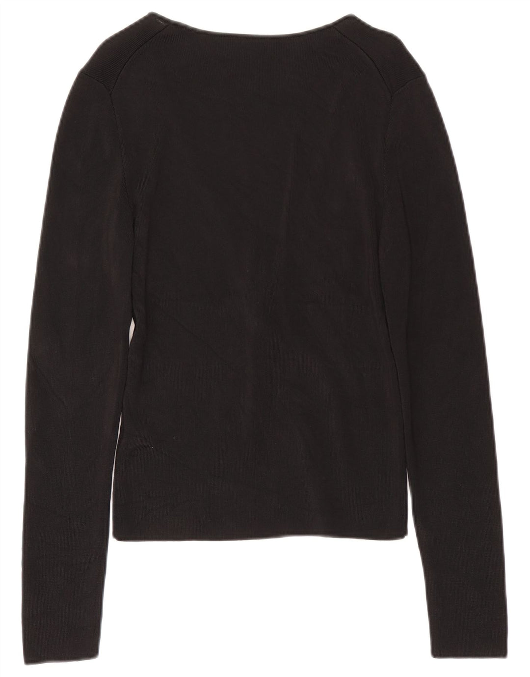 Guess Top Mujer Manga Larga UK 12 Medium Rayón Negro