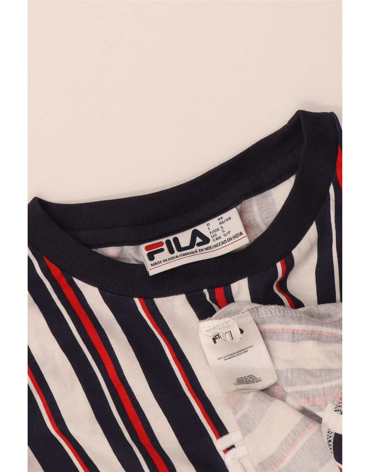 Fila Mens Graphic T-Shirt Top Small Multicoloured Striped Cotton