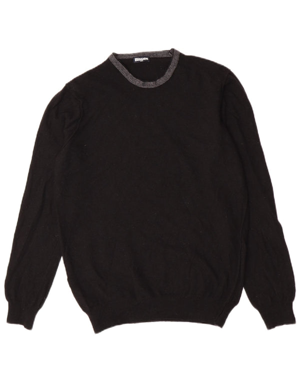 Męski sweter z okrągłym dekoltem Blauer, średni czarny