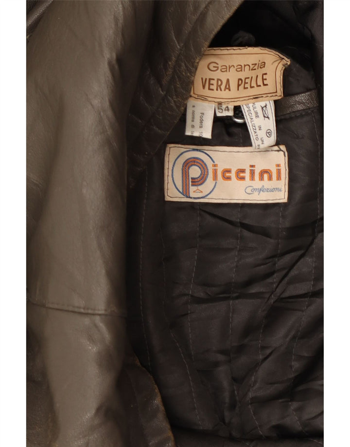 PICCINI Mens Leather Jacket IT 54 2XL Brown Leather