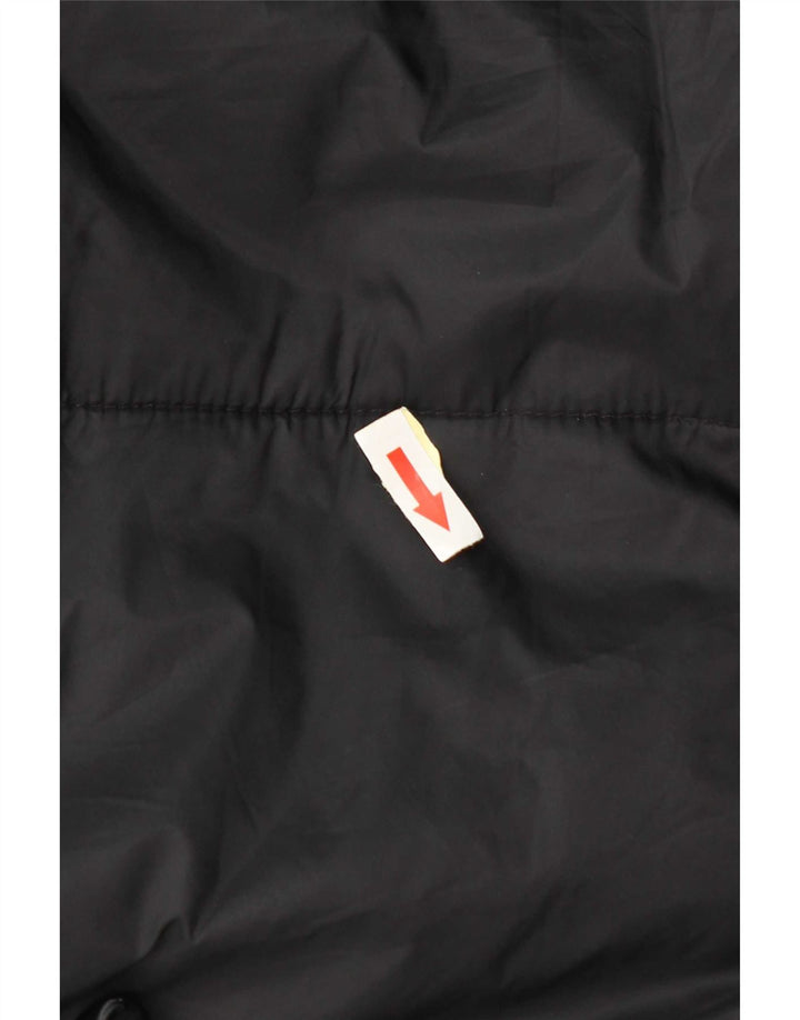 Zara Womens Longline Hooded Padded Gilet UK 14 Medium Black Polyester