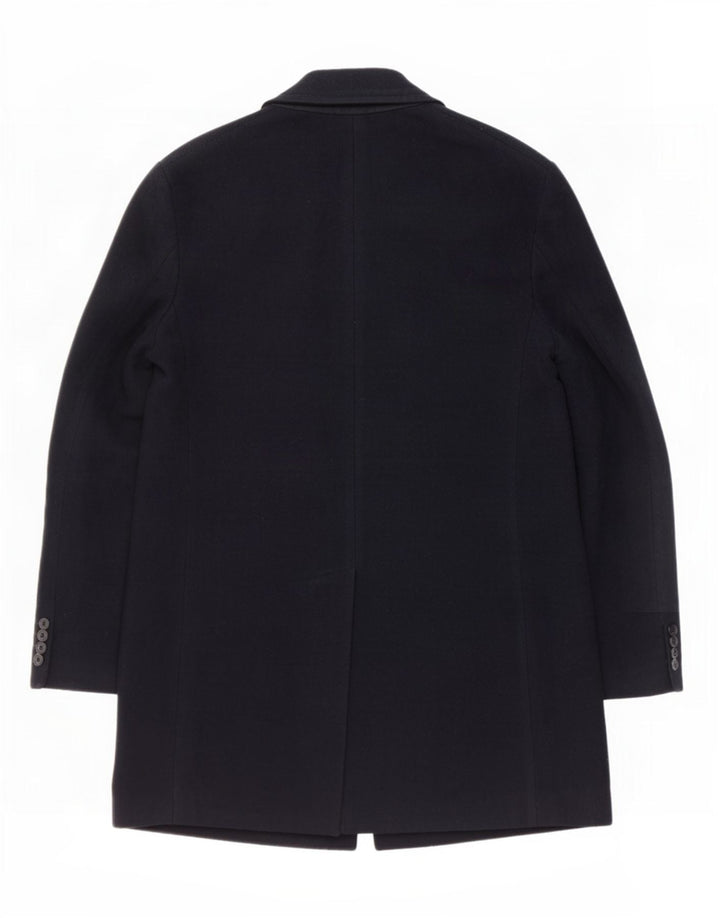 French Connection Herre Overfrakke UK 40 Large Navy Blue Wool
