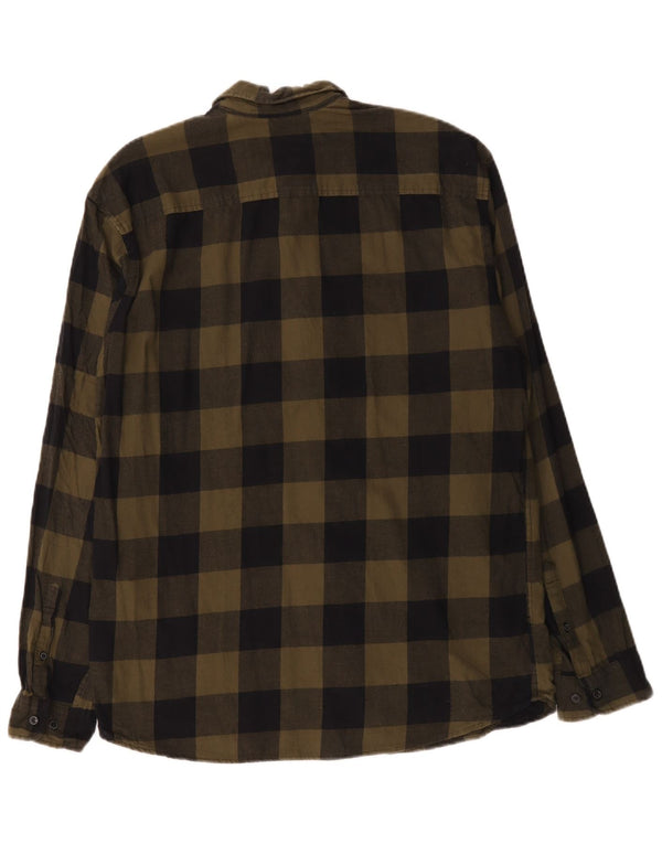 Jack & Jones Herren Flanellhemd XL Khaki Karo Baumwolle