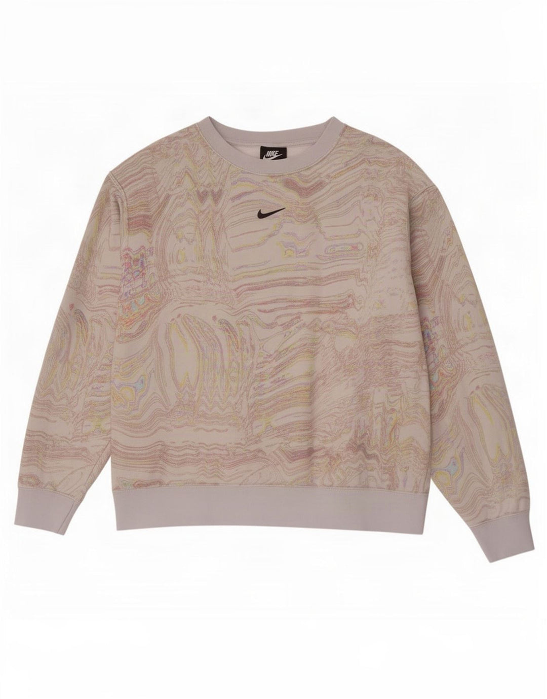Nike Dame sweatshirt med abstrakt mønster UK 16 Large Off White