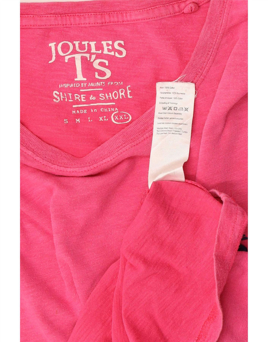 Joules Mens T-Shirt Top 2XL Pink Cotton
