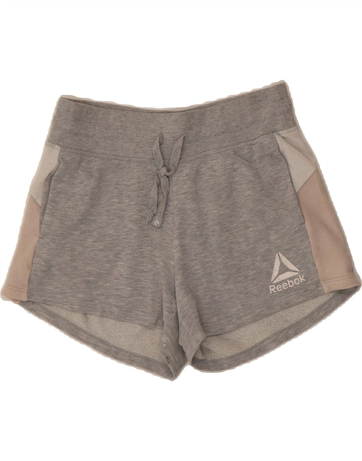 REEBOK Womens Sport Shorts UK 10 Small Grey Polyester Vintage Reebok and Second-Hand Reebok from Messina Hembry 