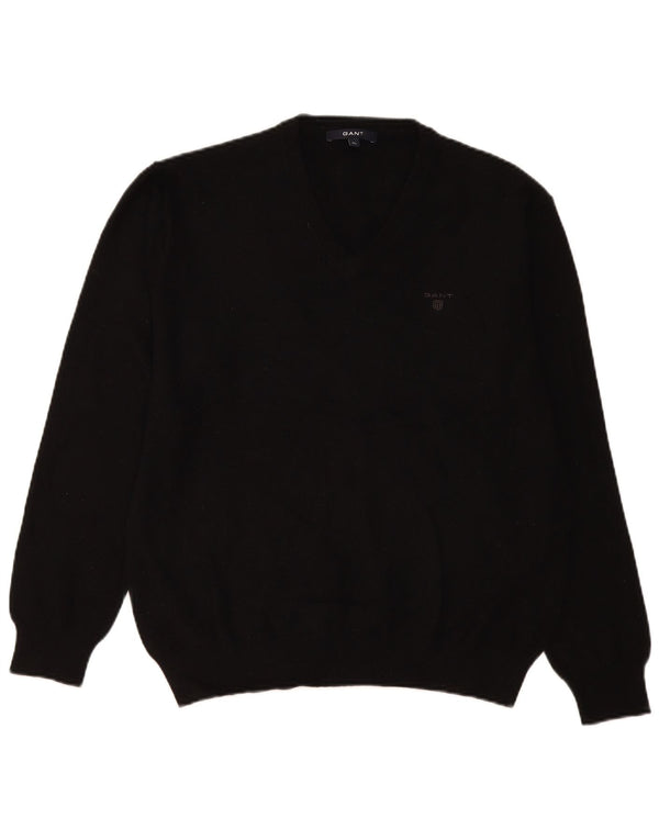 Gant Dame V-hals sweater UK 18 XL Sort Uld