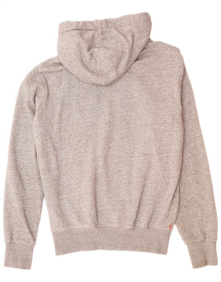 SUPERDRY Mens Graphic Hoodie Jumper Medium Grey Flecked Cotton