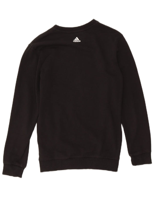 Adidas Boys Graphic Sweatshirt Jumper 13-14 Years Black Cotton