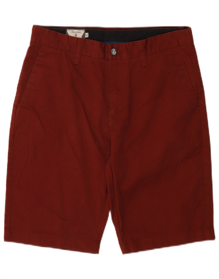 VOLCOM Mens Chino Shorts W30 Medium Burgundy Cotton