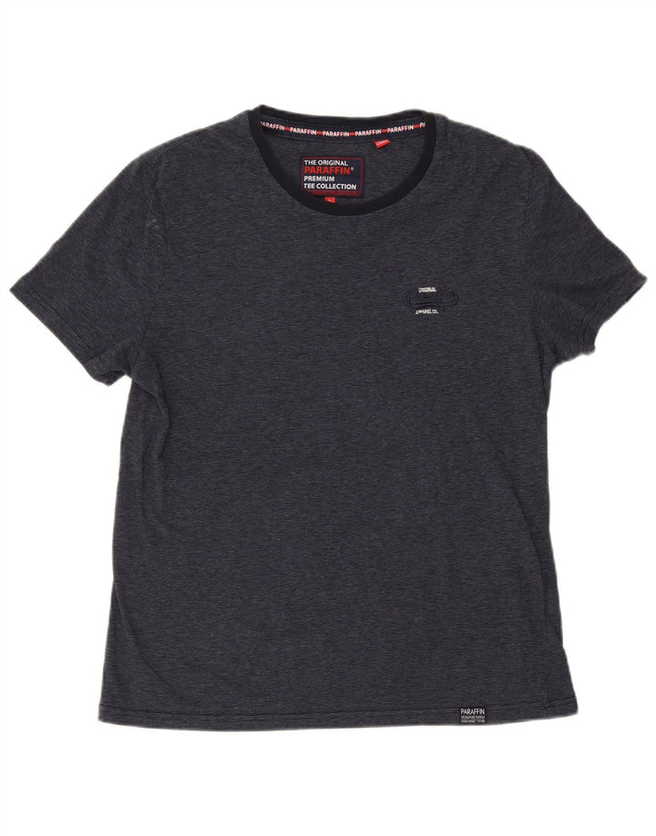 T-shirt męski Superdry, duży, granatowy, poliestrowy w prążki