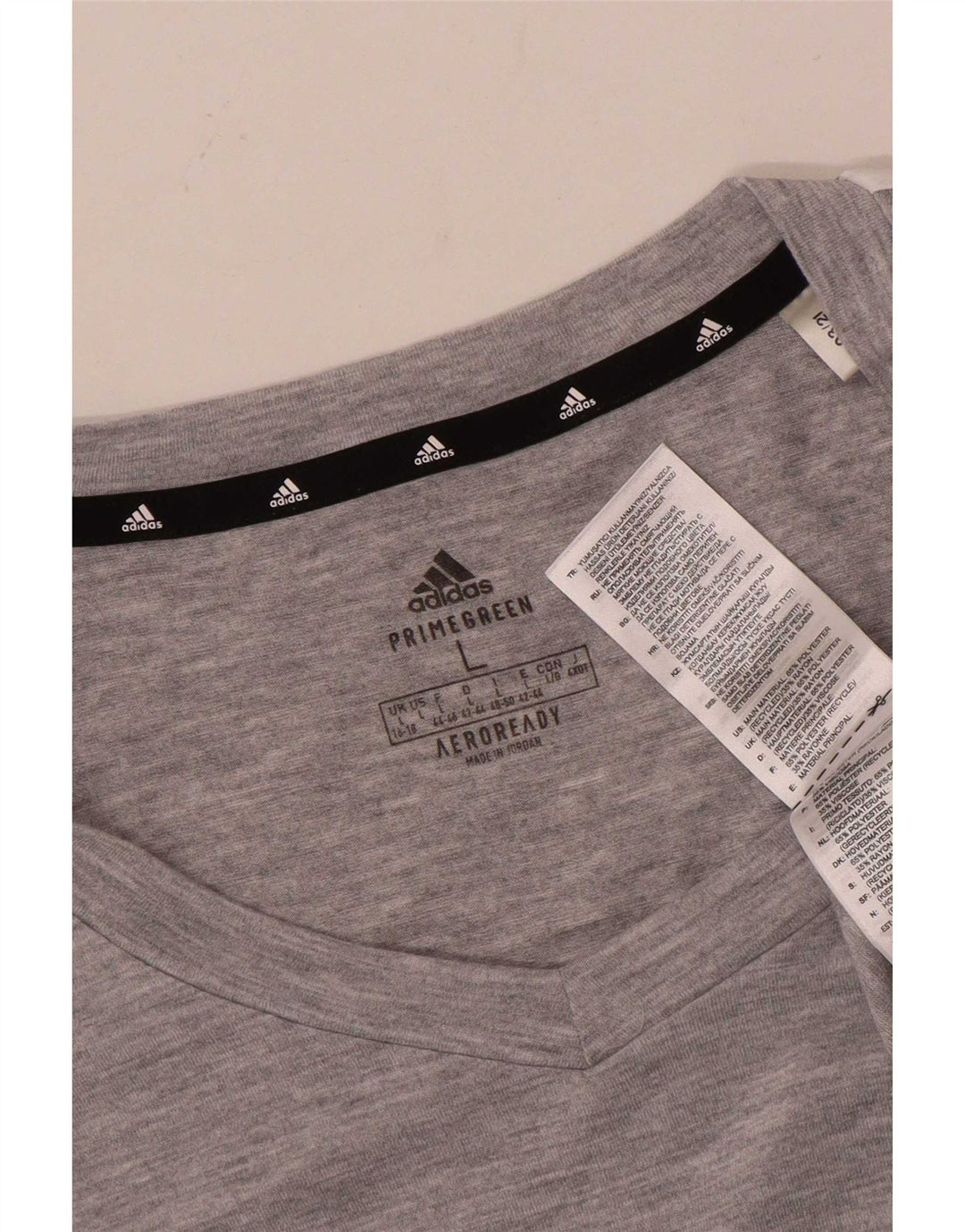 T-shirt Adidas da donna Top UK 16/18 grande grigio poliestere