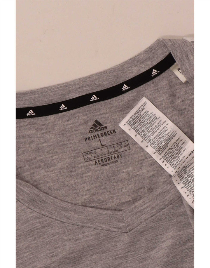 T-shirt Adidas da donna Top UK 16/18 grande grigio poliestere