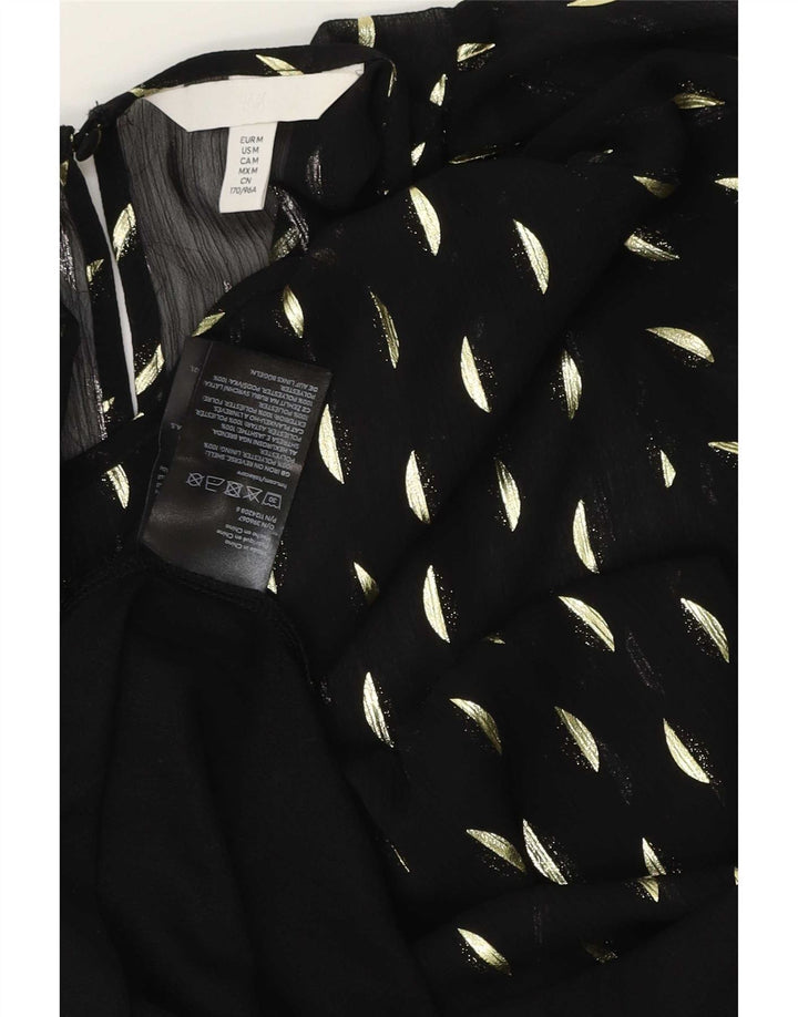 H&M Dame Maxikjole UK 14 Medium Sort Plettet Polyester