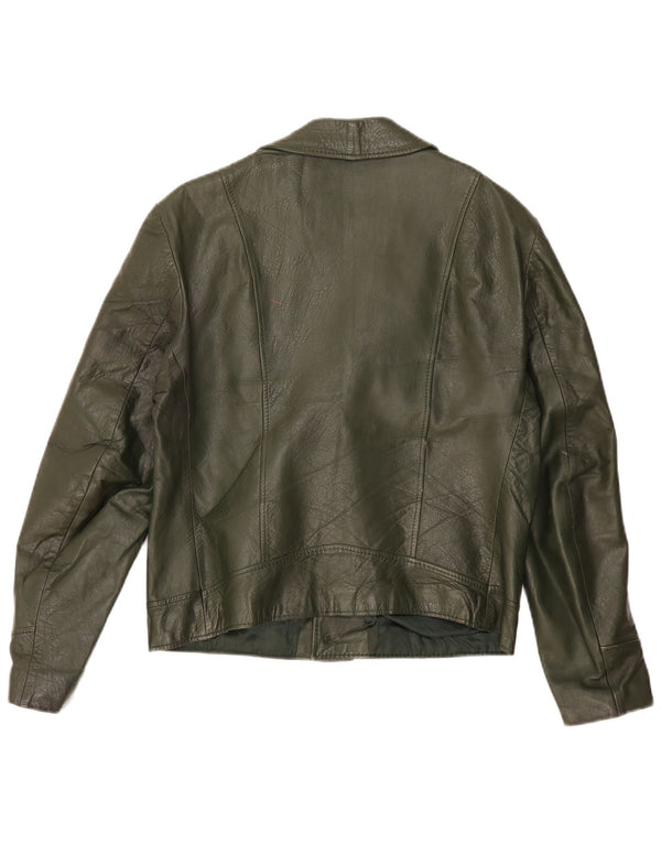 Vintage Herren Lederjacke IT 52 XL Khaki