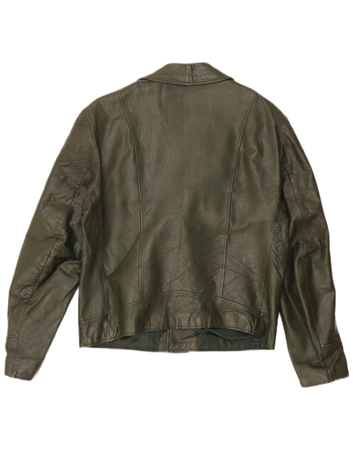 Vintage Herren Lederjacke IT 52 XL Khaki