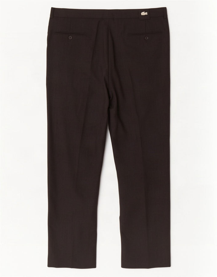 Lacoste Mens Pegged Suit Pantalon Taille 46 Large W36 L27 Laine Grise