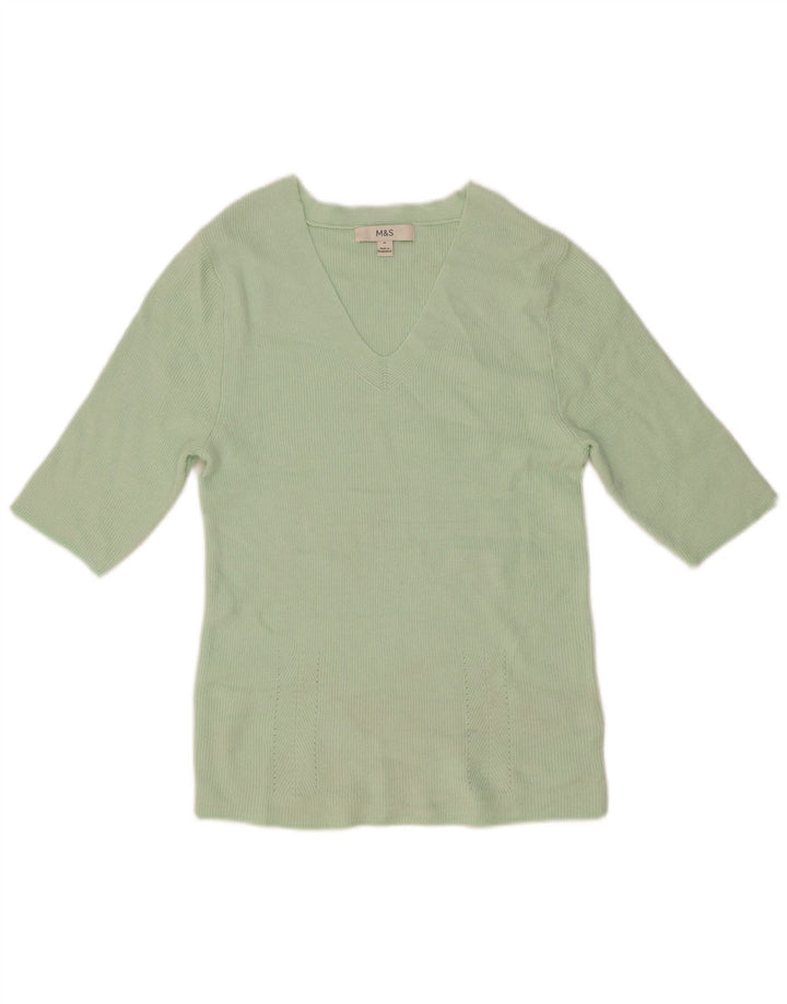 Marks & Spencer Damebluse Top UK 12 Medium Green Viscose