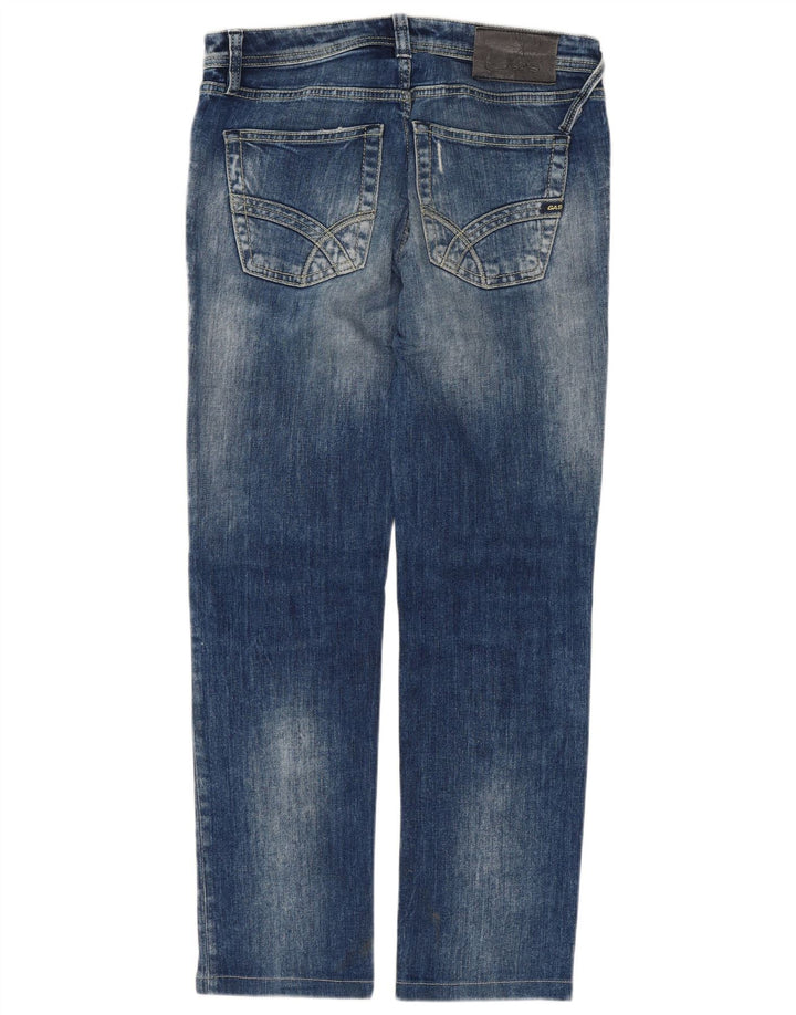 Gas Womens Albert Distressed Slim Jeans W30 L27 Blue Cotton