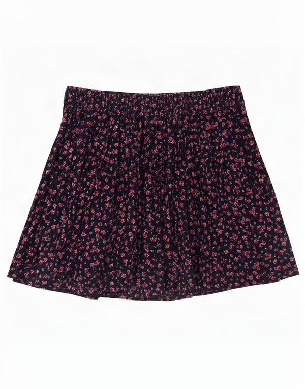 Benetton Womens A-Line Skirt W32 Large Navy Blue Floral