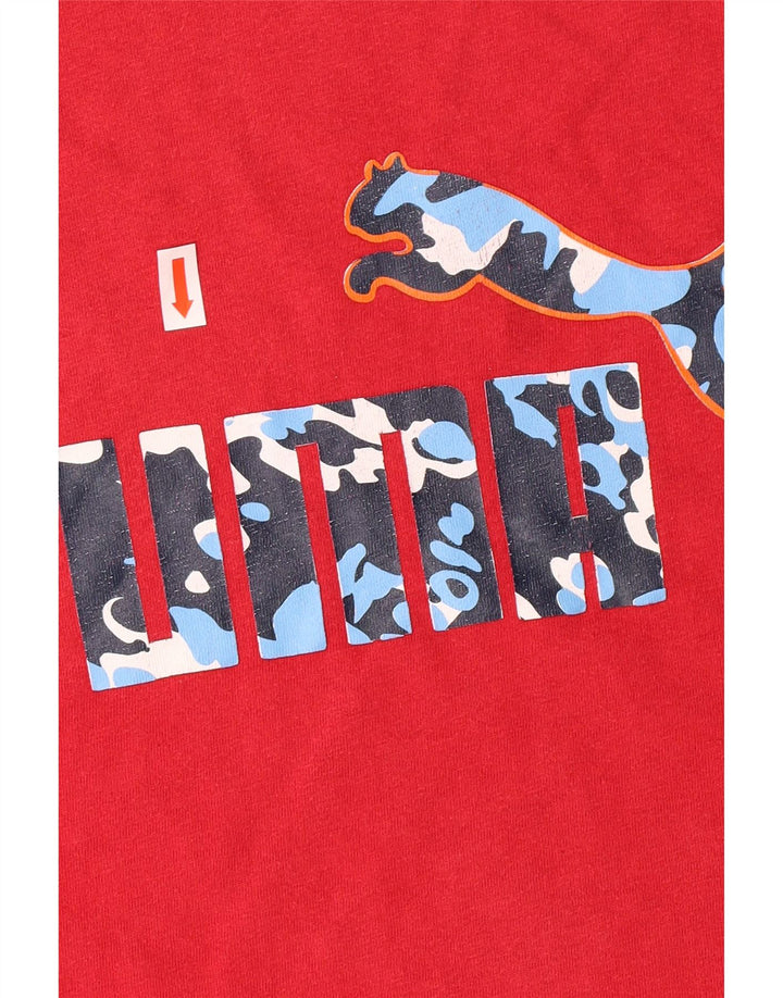 Puma Mens Graphic T-Shirt Top Large Red Cotton