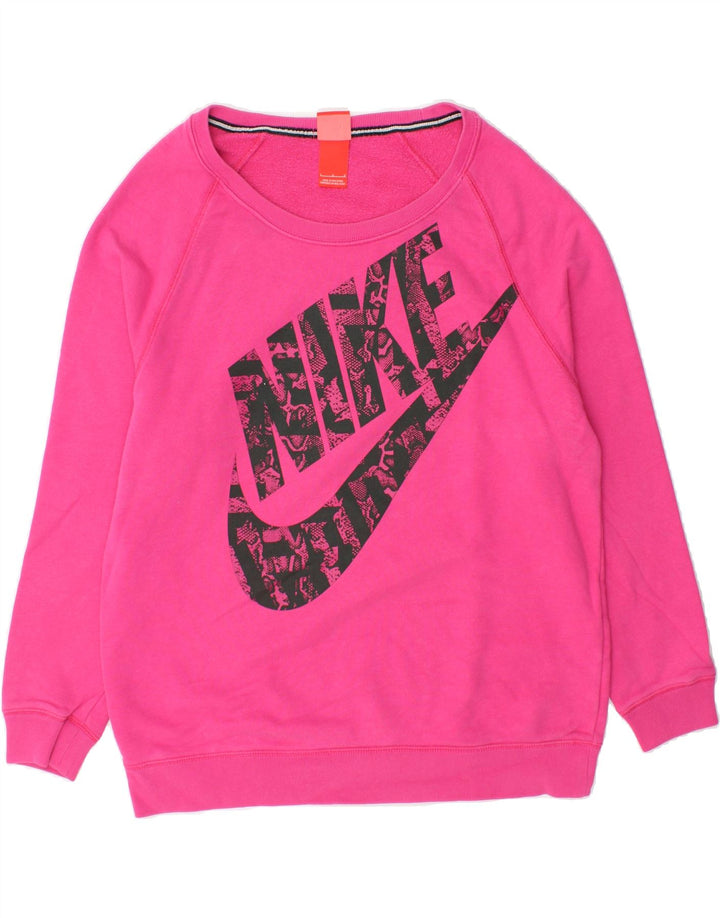 NIKE Mens Graphic Sweatshirt Jumper Large Pink Cotton Vintage Nike and Second-Hand Nike from Messina Hembry 