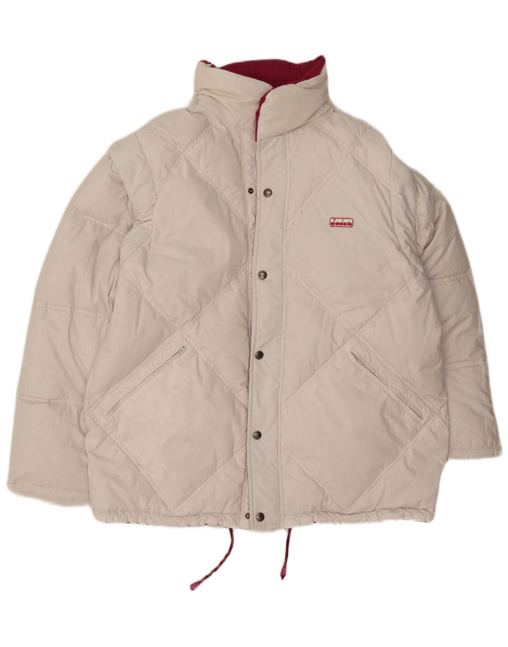 Diadora Herren Reversible Loose Fit Wattierte Jacke UK 38 Mittelrosa Polyester
