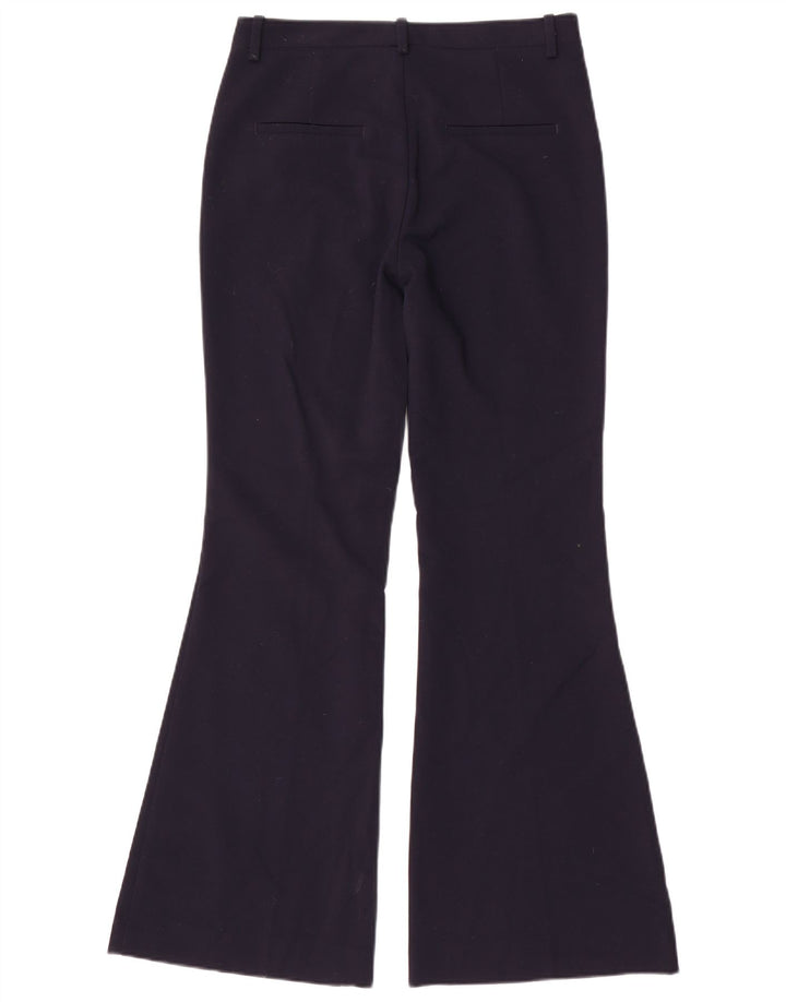 Zara Womens Flare Casual Trousers Small W26 L31 Navy Blue Polyester