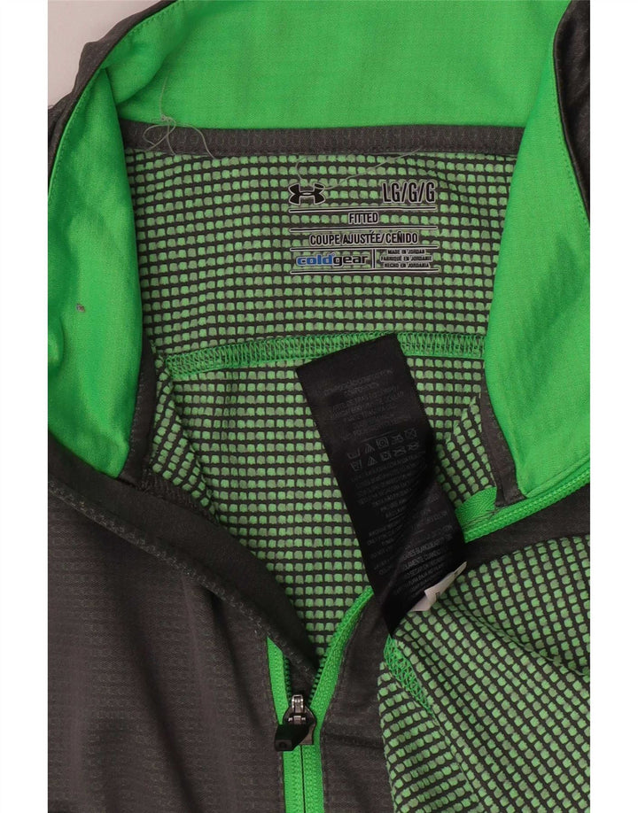 Under Armour Herre Zip Neck Top Langærmet Stor Grå Polyester Sports