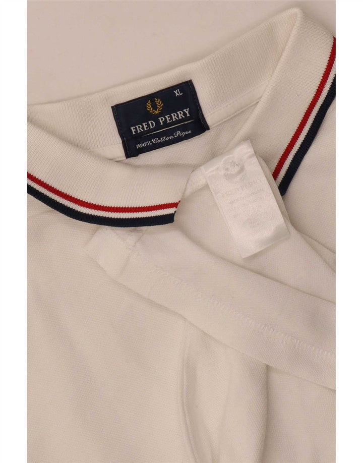 Polo da uomo Fred Perry XL in cotone bianco