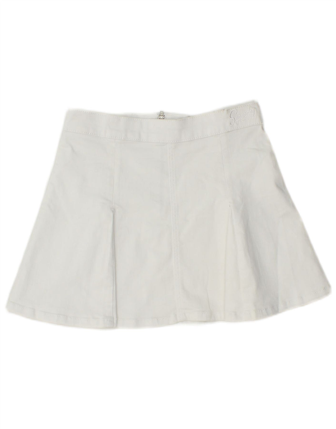 Minigonna da donna SUPERDRY UK 8 piccola W26 cotone bianco