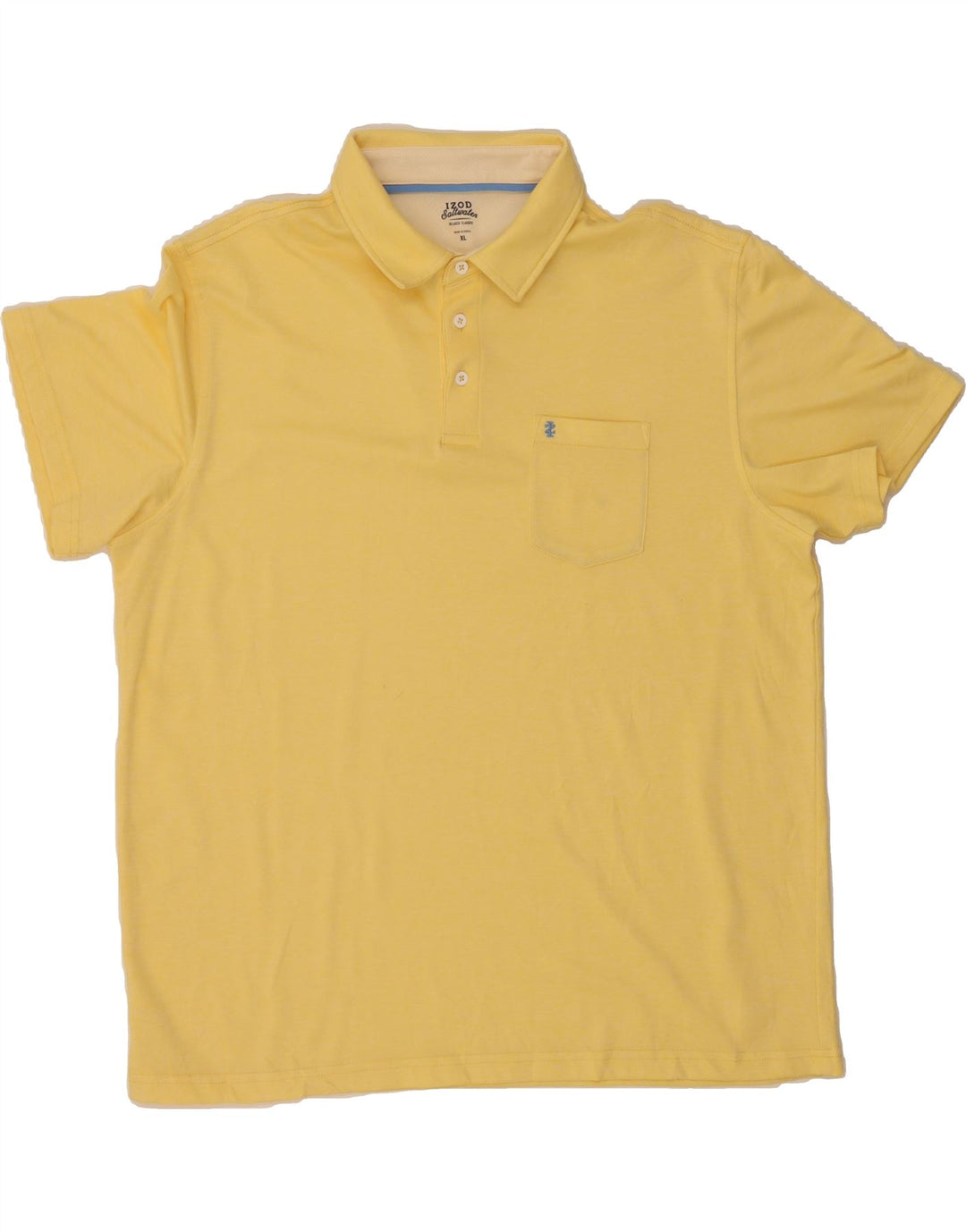IZOD Mens Salt Water Polo Shirt XL Yellow Polyester Vintage Izod and Second-Hand Izod from Messina Hembry 