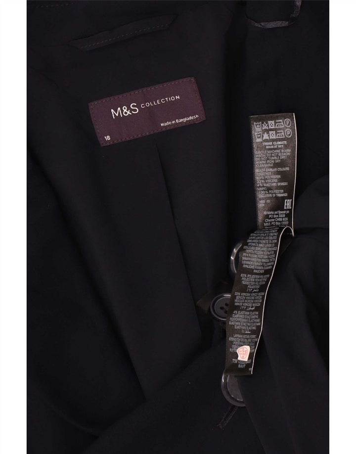Jachetă pentru femei Marks & Spencer cu 1 nasture, UK 18 XL, poliester bleumarin