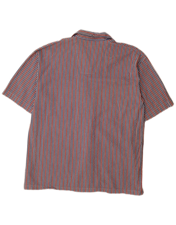 Camicia da uomo a maniche corte Nautica grande in cotone a righe multicolori