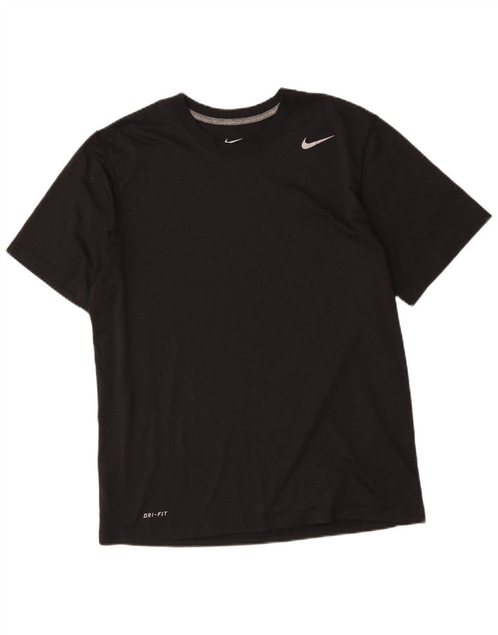 Nike Dri Fit majica kratkih rukava srednji crni poliester