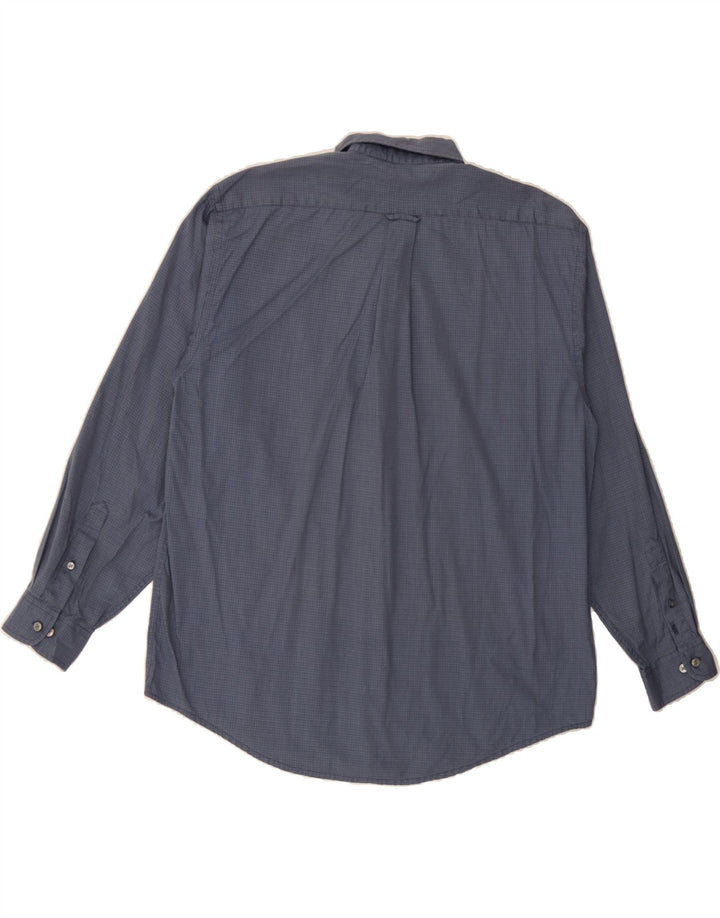 IZOD Mens Shirt Large Navy Blue Check Cotton Vintage Izod and Second-Hand Izod from Messina Hembry 