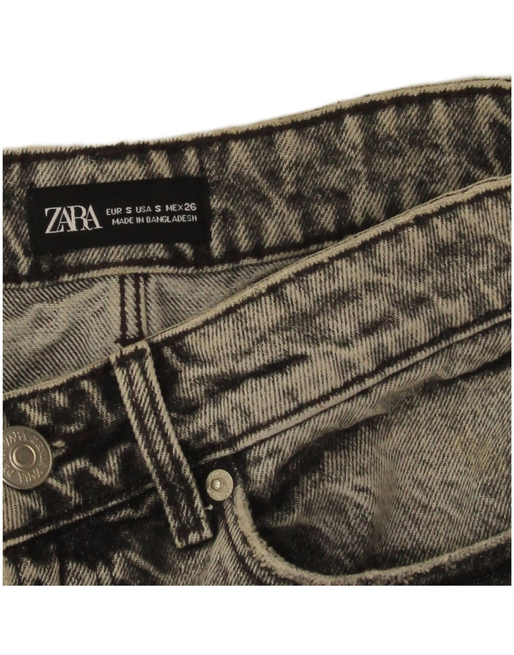 Gonna in denim invecchiato Zara da donna piccola W26 grigia
