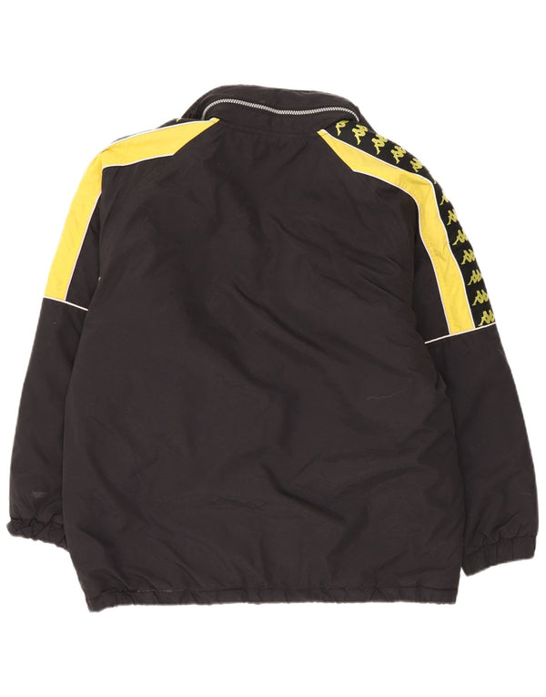 Giacca a vento con cappuccio grafico Kappa da ragazzo 15-16 anni Colorblock nero