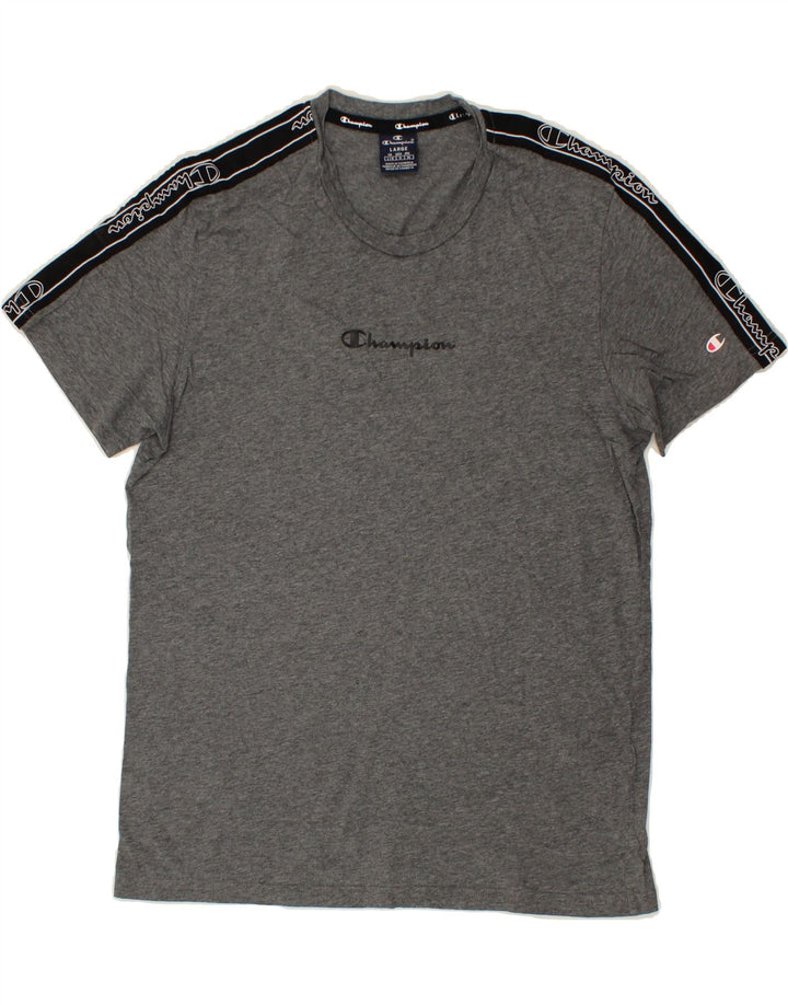 CHAMPION Mens Graphic T-Shirt Top Large Grey Cotton Vintage Champion and Second-Hand Champion from Messina Hembry 