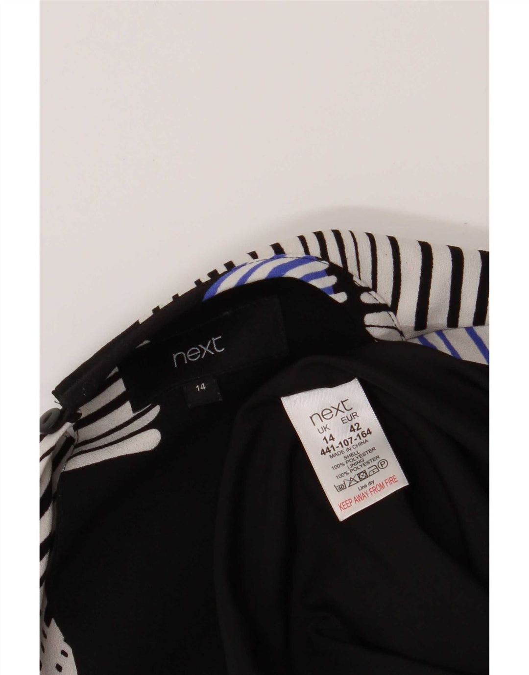 Næste Womens Shift Dress UK 14 Large Black Geometric Polyester