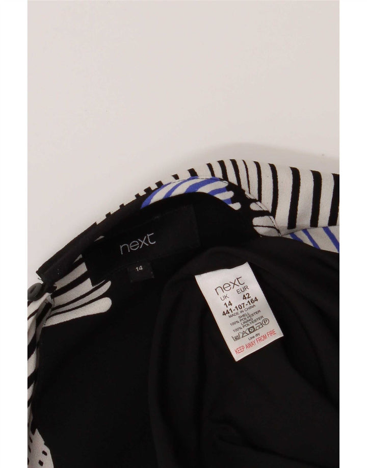 Næste Womens Shift Dress UK 14 Large Black Geometric Polyester